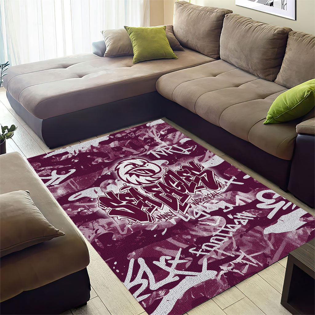 Manly Warringah Sea Eagles Rugby Area Rug Graffiti Typography Urban Camo Abstract Street Style