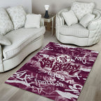 Manly Warringah Sea Eagles Rugby Area Rug Graffiti Typography Urban Camo Abstract Street Style