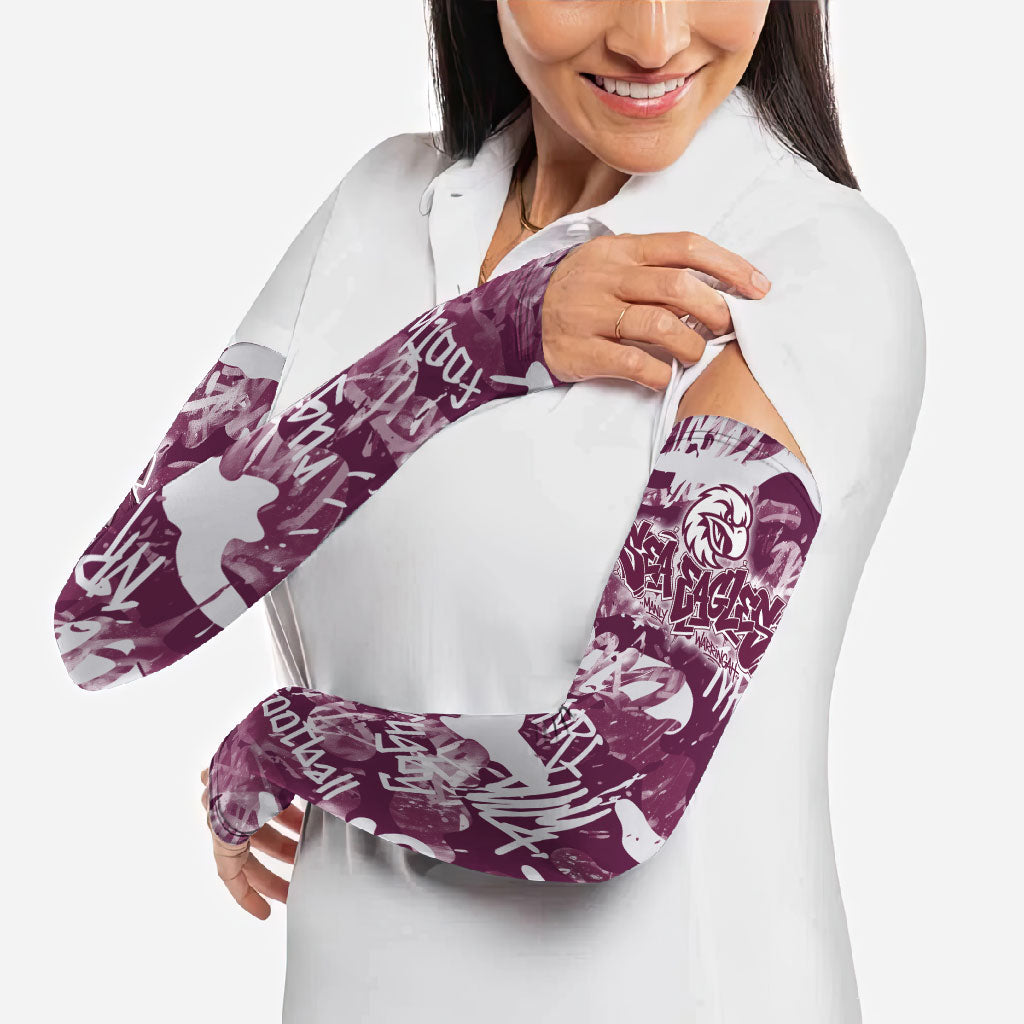 Manly Warringah Sea Eagles Rugby Arm Sleeves Graffiti Typography Urban Camo Abstract Street Style