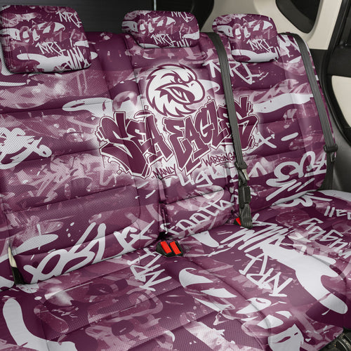 Manly Warringah Sea Eagles Rugby Back Car Seat Cover Graffiti Typography Urban Camo Abstract Street Style