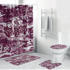 Manly Warringah Sea Eagles Rugby Bathroom Set Graffiti Typography Urban Camo Abstract Street Style