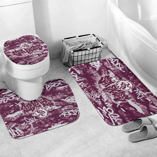 Manly Warringah Sea Eagles Rugby Bathroom Set Graffiti Typography Urban Camo Abstract Street Style