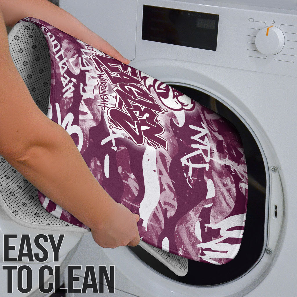 Manly Warringah Sea Eagles Rugby Bathroom Set Graffiti Typography Urban Camo Abstract Street Style
