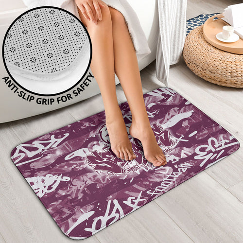 Manly Warringah Sea Eagles Rugby Bathroom Set Graffiti Typography Urban Camo Abstract Street Style