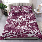 Manly Warringah Sea Eagles Rugby Bedding Set Graffiti Typography Urban Camo Abstract Street Style