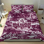 Manly Warringah Sea Eagles Rugby Bedding Set Graffiti Typography Urban Camo Abstract Street Style