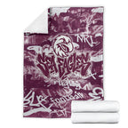 Manly Warringah Sea Eagles Rugby Blanket Graffiti Typography Urban Camo Abstract Street Style