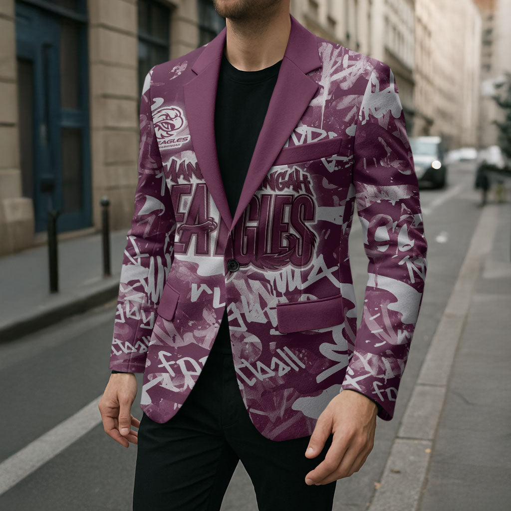 Manly Warringah Sea Eagles Rugby Blazer Graffiti Typography Urban Camo Abstract Street Style