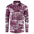 Manly Warringah Sea Eagles Rugby Button Sweatshirt Graffiti Typography Urban Camo Abstract Street Style