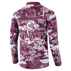 Manly Warringah Sea Eagles Rugby Button Sweatshirt Graffiti Typography Urban Camo Abstract Street Style