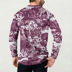 Manly Warringah Sea Eagles Rugby Button Sweatshirt Graffiti Typography Urban Camo Abstract Street Style