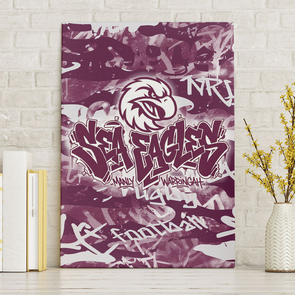 Manly Warringah Sea Eagles Rugby Canvas Wall Art Graffiti Typography Urban Camo Abstract Street Style