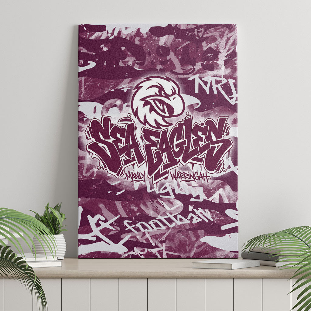 Manly Warringah Sea Eagles Rugby Canvas Wall Art Graffiti Typography Urban Camo Abstract Street Style