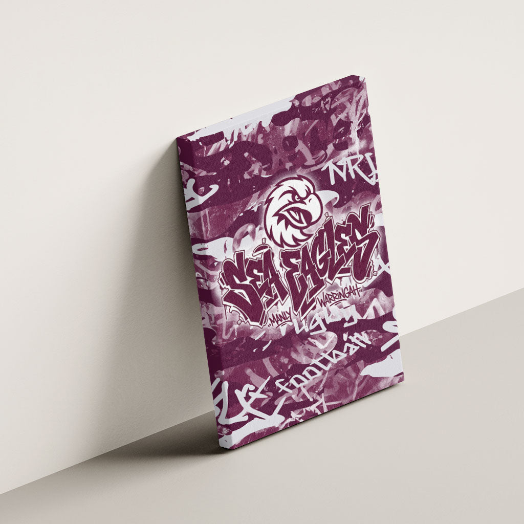Manly Warringah Sea Eagles Rugby Canvas Wall Art Graffiti Typography Urban Camo Abstract Street Style