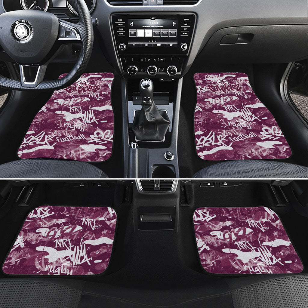 Manly Warringah Sea Eagles Rugby Car Mats Graffiti Typography Urban Camo Abstract Street Style