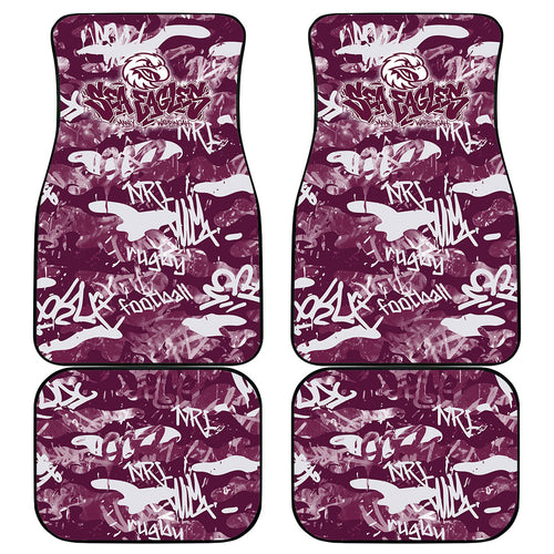 Manly Warringah Sea Eagles Rugby Car Mats Graffiti Typography Urban Camo Abstract Street Style