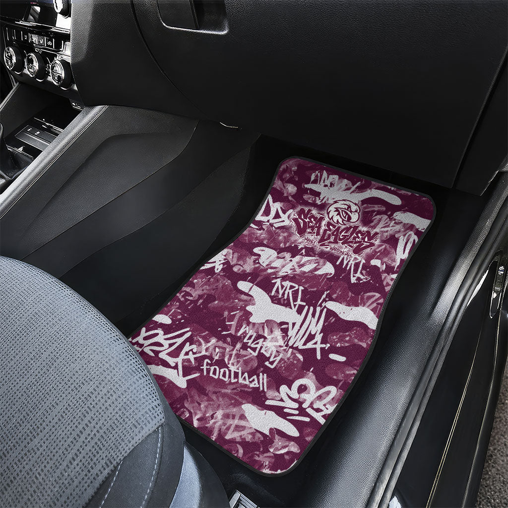 Manly Warringah Sea Eagles Rugby Car Mats Graffiti Typography Urban Camo Abstract Street Style