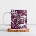 Manly Warringah Sea Eagles Rugby Ceramic Mug Graffiti Typography Urban Camo Abstract Street Style