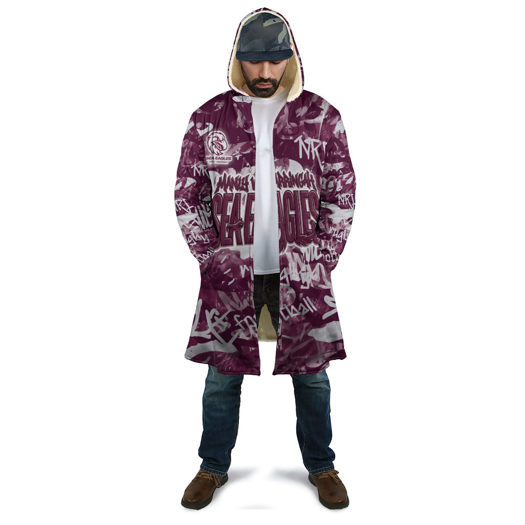 Manly Warringah Sea Eagles Rugby Cloak Graffiti Typography Urban Camo Abstract Street Style