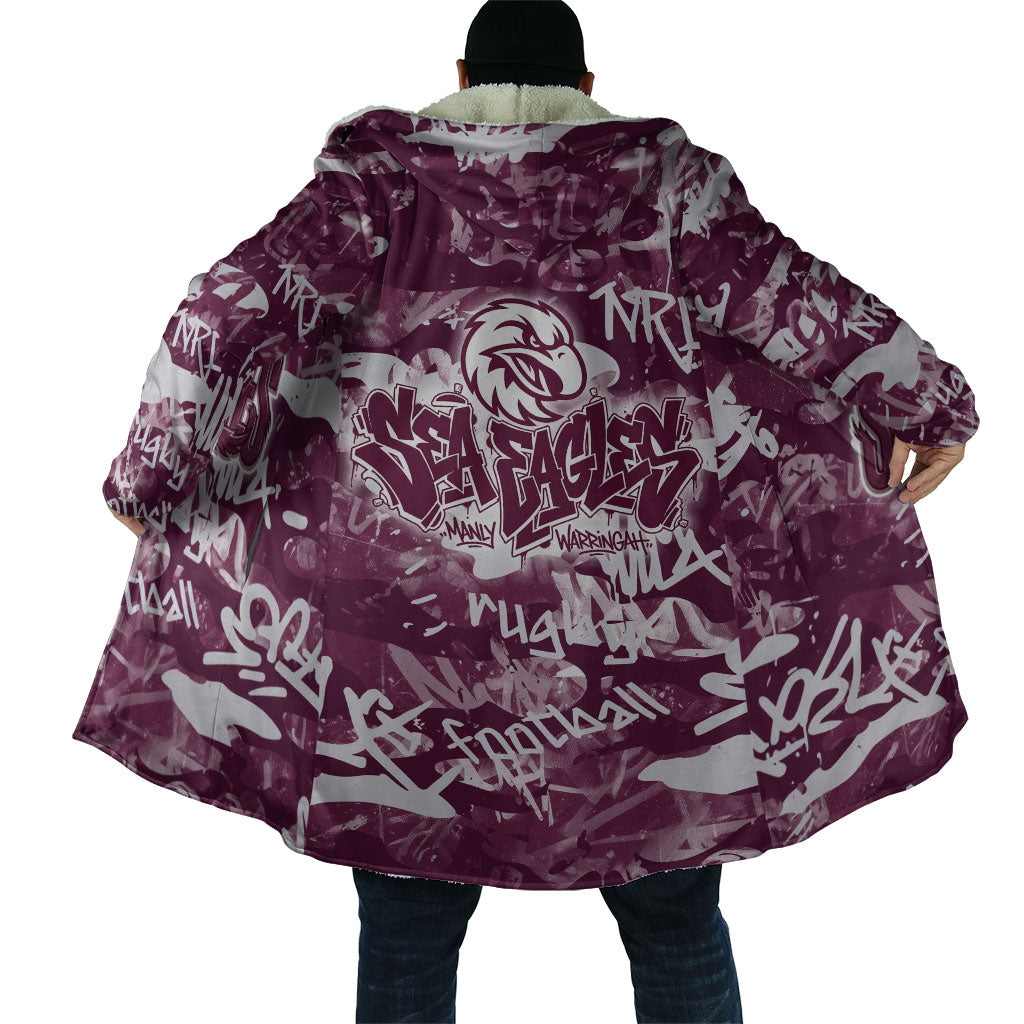 Manly Warringah Sea Eagles Rugby Cloak Graffiti Typography Urban Camo Abstract Street Style