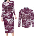 Manly Warringah Sea Eagles Rugby Couples Matching Long Sleeve Bodycon Dress and Long Sleeve Button Shirt Graffiti Typography Urban Camo Abstract Street Style