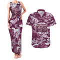 Manly Warringah Sea Eagles Rugby Couples Matching Tank Maxi Dress and Hawaiian Shirt Graffiti Typography Urban Camo Abstract Street Style