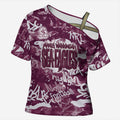 Manly Warringah Sea Eagles Rugby Cross Shoulder Shirt Graffiti Typography Urban Camo Abstract Street Style