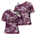 Manly Warringah Sea Eagles Rugby Cross Shoulder Shirt Graffiti Typography Urban Camo Abstract Street Style