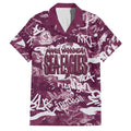 Manly Warringah Sea Eagles Rugby Family Matching Off Shoulder Maxi Dress and Hawaiian Shirt Graffiti Typography Urban Camo Abstract Street Style