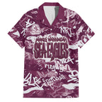 Manly Warringah Sea Eagles Rugby Family Matching Off Shoulder Maxi Dress and Hawaiian Shirt Graffiti Typography Urban Camo Abstract Street Style