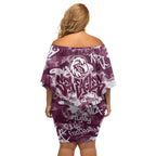 Manly Warringah Sea Eagles Rugby Family Matching Off Shoulder Short Dress and Hawaiian Shirt Graffiti Typography Urban Camo Abstract Street Style