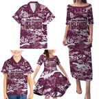 Manly Warringah Sea Eagles Rugby Family Matching Puletasi and Hawaiian Shirt Graffiti Typography Urban Camo Abstract Street Style