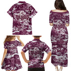 Manly Warringah Sea Eagles Rugby Family Matching Puletasi and Hawaiian Shirt Graffiti Typography Urban Camo Abstract Street Style