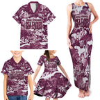 Manly Warringah Sea Eagles Rugby Family Matching Tank Maxi Dress and Hawaiian Shirt Graffiti Typography Urban Camo Abstract Street Style