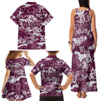 Manly Warringah Sea Eagles Rugby Family Matching Tank Maxi Dress and Hawaiian Shirt Graffiti Typography Urban Camo Abstract Street Style