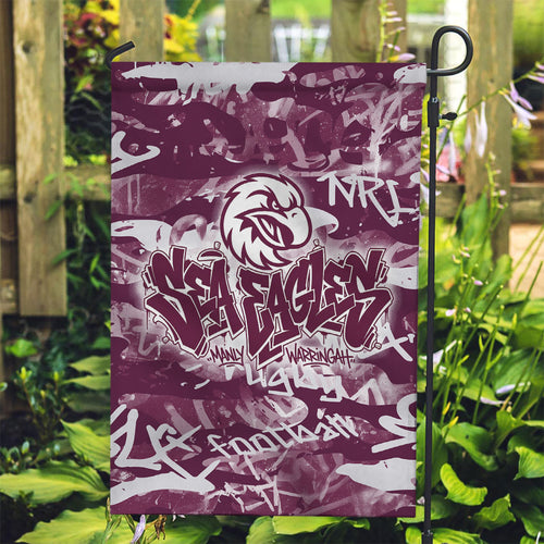 Manly Warringah Sea Eagles Rugby Garden Flag Graffiti Typography Urban Camo Abstract Street Style