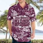 Manly Warringah Sea Eagles Rugby Hawaiian Shirt Graffiti Typography Urban Camo Abstract Street Style