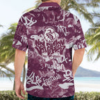 Manly Warringah Sea Eagles Rugby Hawaiian Shirt Graffiti Typography Urban Camo Abstract Street Style