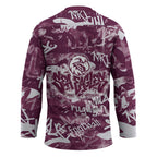 Manly Warringah Sea Eagles Rugby Hockey Jersey Graffiti Typography Urban Camo Abstract Street Style