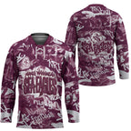 Manly Warringah Sea Eagles Rugby Hockey Jersey Graffiti Typography Urban Camo Abstract Street Style