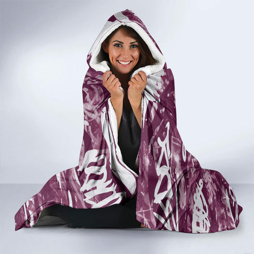 Manly Warringah Sea Eagles Rugby Hooded Blanket Graffiti Typography Urban Camo Abstract Street Style