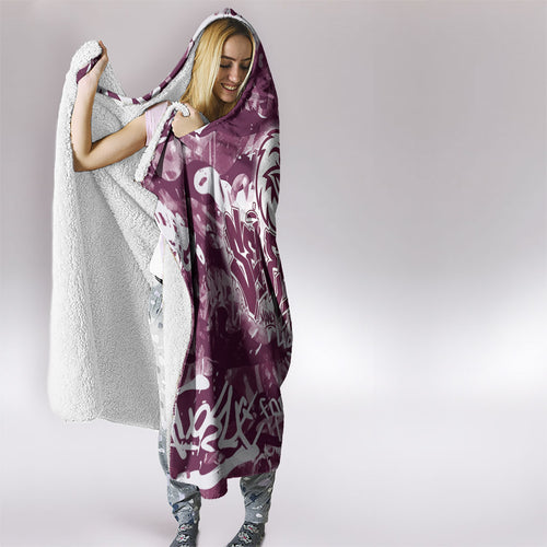 Manly Warringah Sea Eagles Rugby Hooded Blanket Graffiti Typography Urban Camo Abstract Street Style