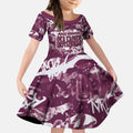 Manly Warringah Sea Eagles Rugby Kid Short Sleeve Dress Graffiti Typography Urban Camo Abstract Street Style
