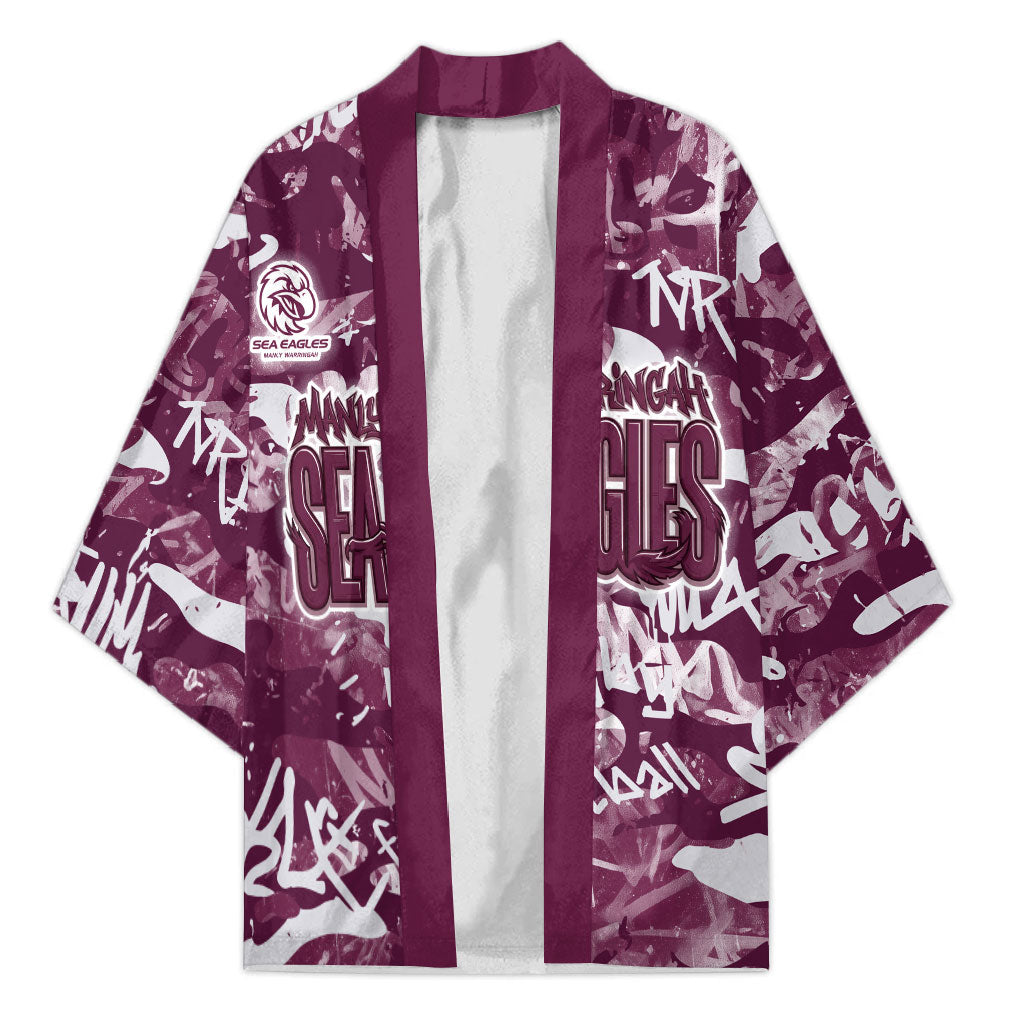 Manly Warringah Sea Eagles Rugby Kimono Graffiti Typography Urban Camo Abstract Street Style