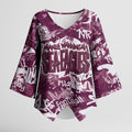 Manly Warringah Sea Eagles Rugby Kimono Sleeve Blouse Graffiti Typography Urban Camo Abstract Street Style