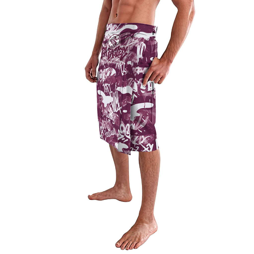 Manly Warringah Sea Eagles Rugby Lavalava Graffiti Typography Urban Camo Abstract Street Style