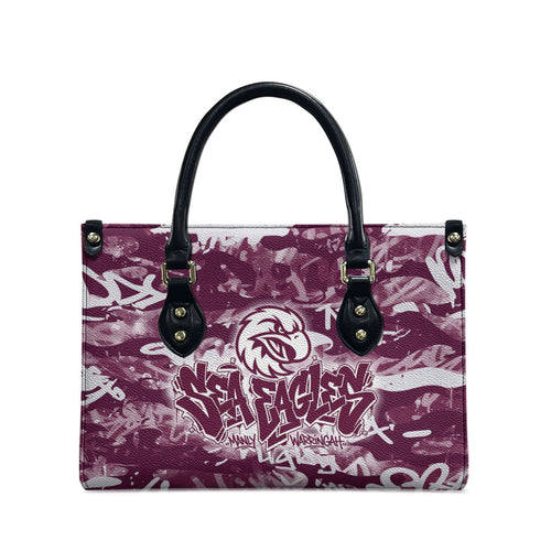 Manly Warringah Sea Eagles Rugby Leather Bag Graffiti Typography Urban Camo Abstract Street Style