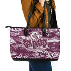 Manly Warringah Sea Eagles Rugby Leather Tote Bag Graffiti Typography Urban Camo Abstract Street Style