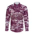 Manly Warringah Sea Eagles Rugby Long Sleeve Button Shirt Graffiti Typography Urban Camo Abstract Street Style