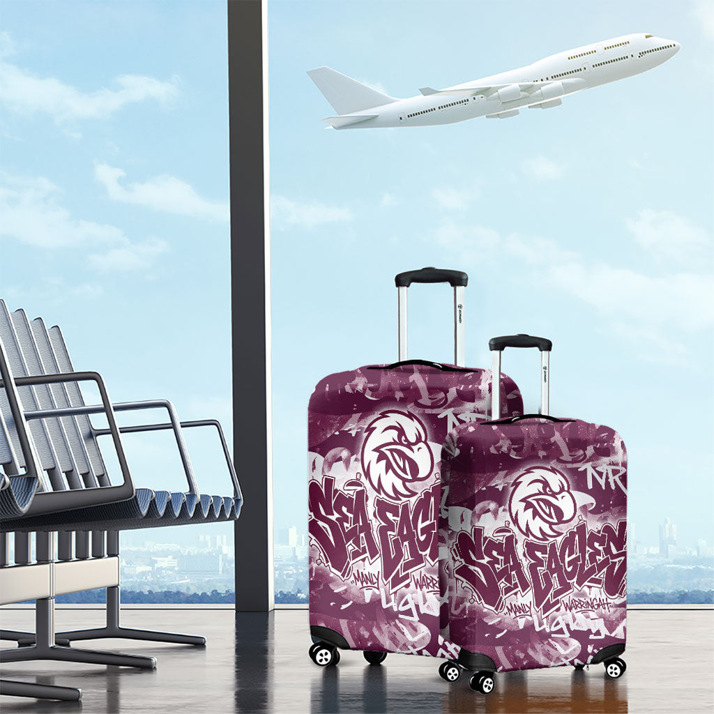 Manly Warringah Sea Eagles Rugby Luggage Cover Graffiti Typography Urban Camo Abstract Street Style